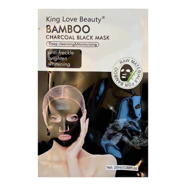 ماسک صورت ورقهای ذغال بامبو king love beauty