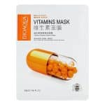 ماسک صورت ورقه‌ای نرم کننده ویتامینه VITAMINS نارنجی بیوآکوا BIOAQUA